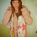 Batik Bomber Hat & Tie Dyed Knit Pocket Scarf