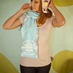 Cupcake Bomber Hat & Recycled Biker Tshirt Scarf