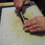 chopchop Chopping fruit to add for flavor while bottling.